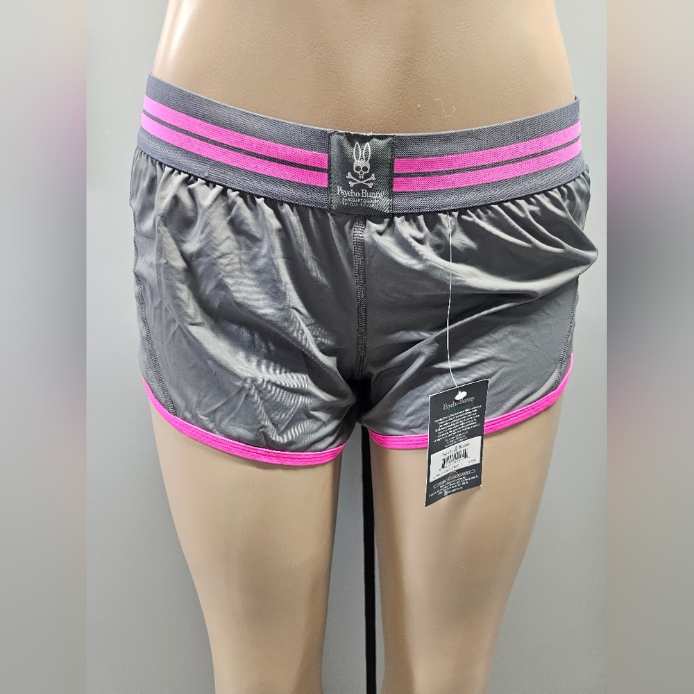 Psycho Bunny Gray and Pink Women's Shorts